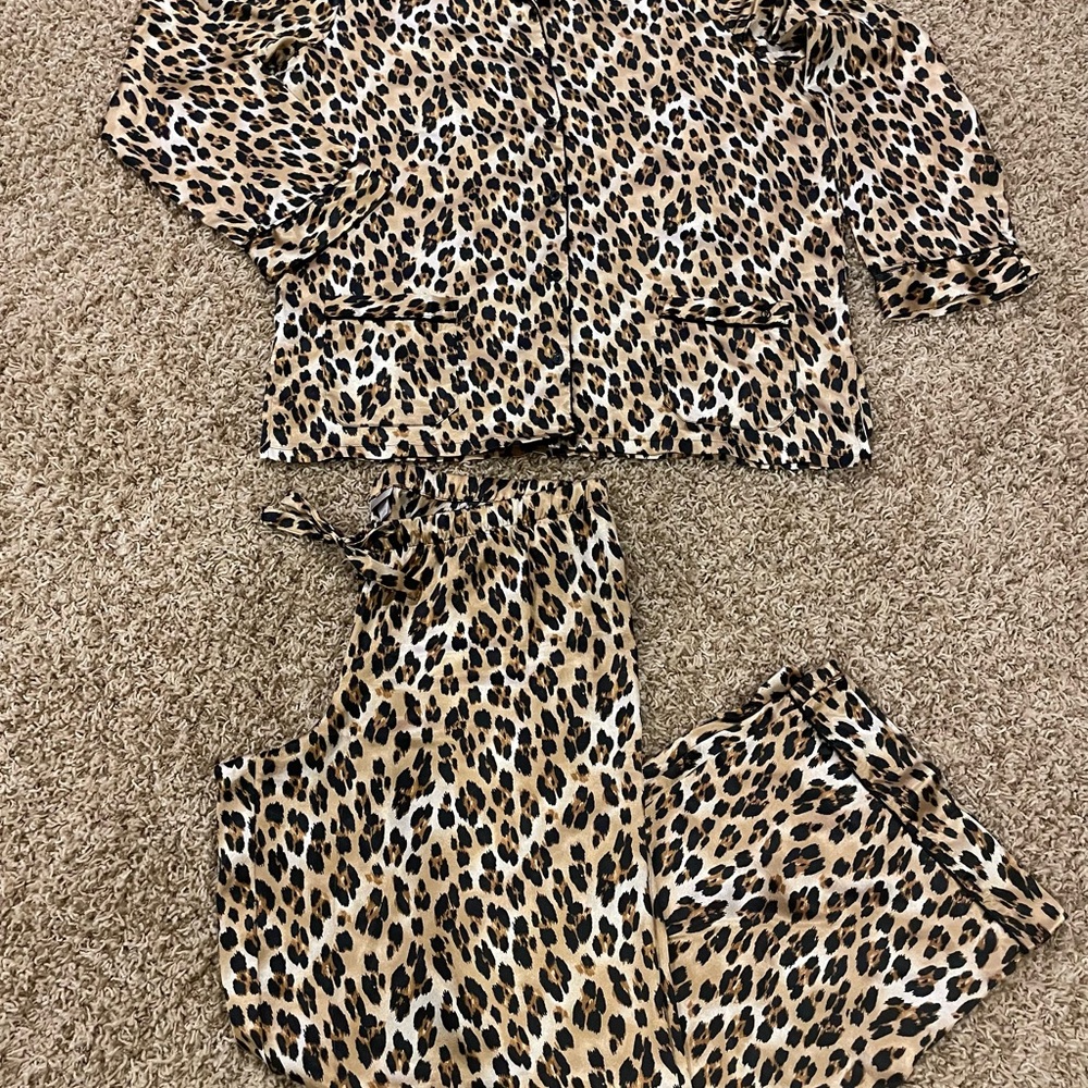 Victoria's Secret Animal Print Satin Pajama Set
